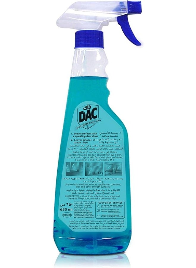 داك بخاخ منظف الزجاج DAC – 650 مل (عبوة من 12) | لمعان بدون خطوط للنوافذ والمرايا - Image 4